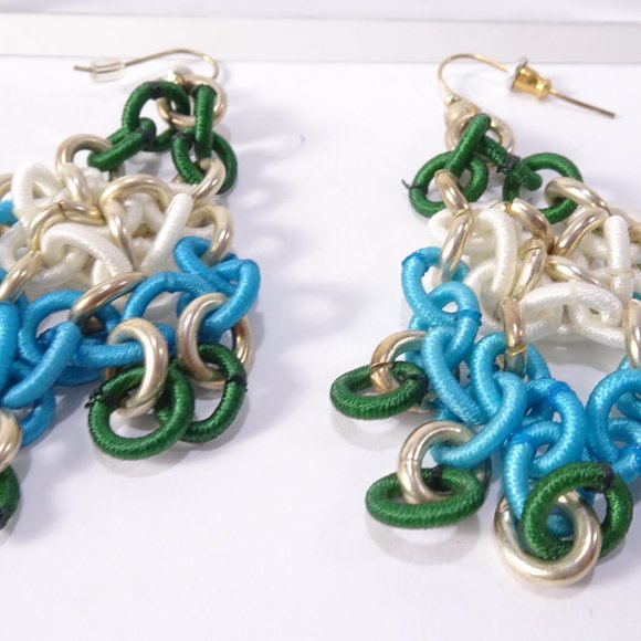 Lee Angel Neiman Marcus mesh Link Chandelier color block French Hook NWT 150 dus - Picture 15 of 15